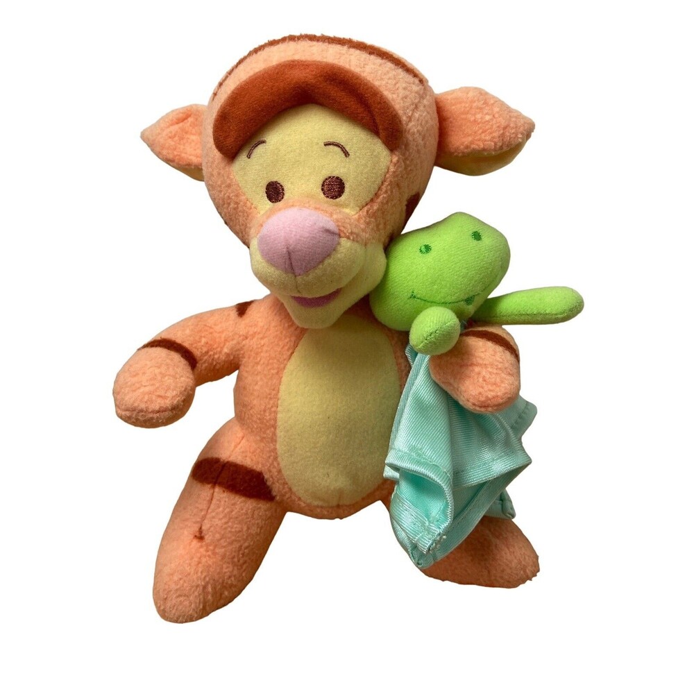 Fisher Price Disney Winnie the Pooh plush Tigger Baby Frog Blankie 10" Stuffed